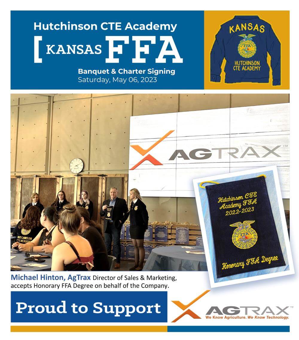 Image for AgTrax presented with Honorary FFA Degree by Hutchinson, KS CTE Academy FFA